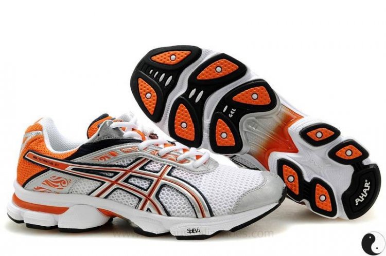 Asics Gel Stratus 2.1 mens White Orange Shoes