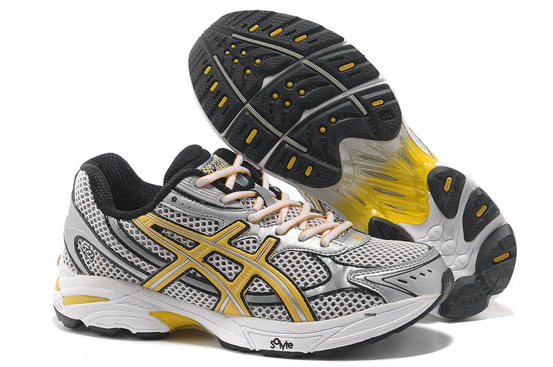 Asics Gel Cushioning T004N Running Shoes 2013 New Style Mens Shoes Sliver White-Grey-Yellow
