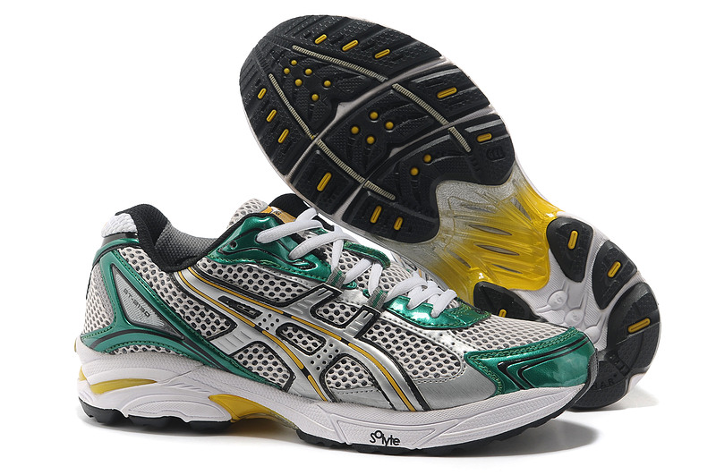 Asics Gel Cushioning TN805 Running Shoes 2013 New Style Mens Shoes Green Grey-sliver Grey