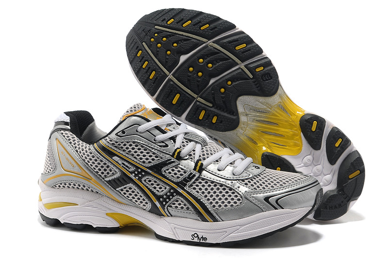 Asics Gel Cushioning TN805 Running Shoes 2013 New Style Mens Shoes Sliver-Gray-Yellow