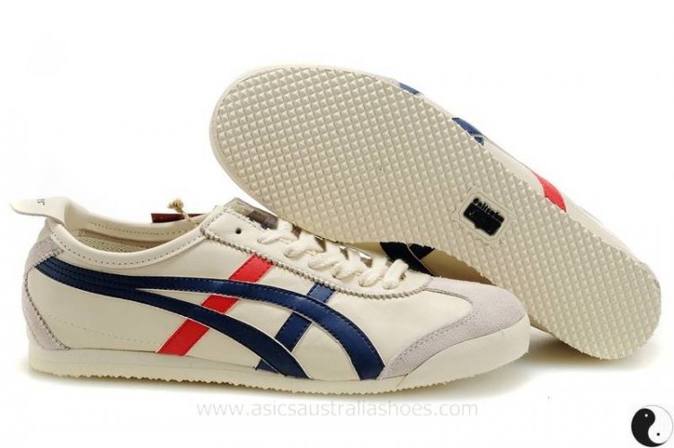 Onitsuka Tiger Mexico 66 Beige Blue Red Shoes