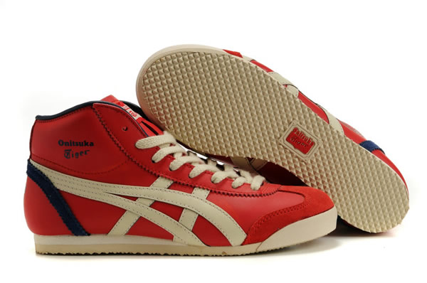 Asics Mexico 66 Mid Runner Shoes Black Red Beige