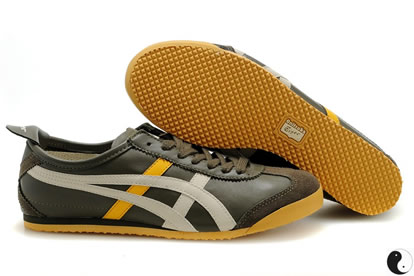Asics Mexico 66 Shoes Black Grey Yellow For Mens