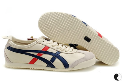 Asics Mexico 66 Mens Shoes Beige Red Blue