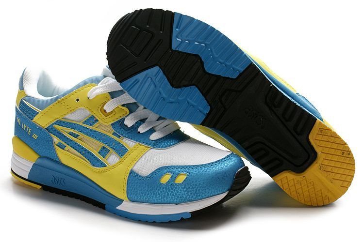 Pre Sale Asics Onitsuka Tiger Gel Lyte III Shoes Blue Yellow White