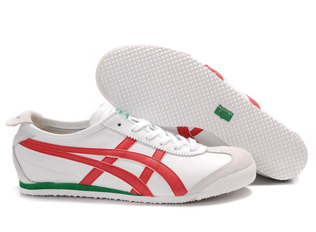Mens Asics Mexico 66 Shoes White Red Green