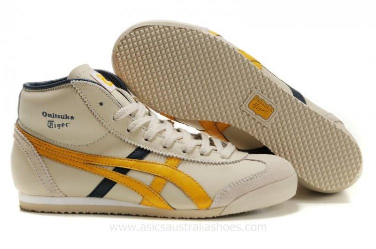 Onitsuka Tiger Mexico Mid Runner Shoes Beige/Yellow