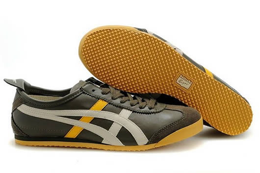 Womens Asics Mexico 66 Shoes Brown Yellow White
